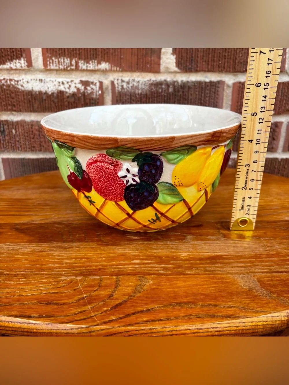 Vintage Hand-Painted Fruit Bowl Gourmet Ceramic Kitchenware Cottagecore